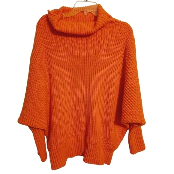 Unbranded | Women's Orange Ribbed Turtleneck Sweater (Size XL) - Picture 1 of 11